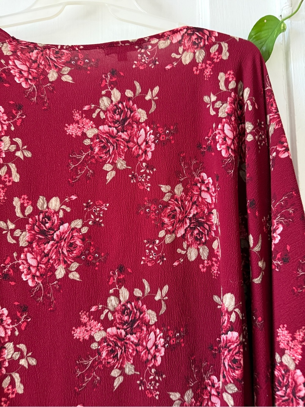 Moa Moa size XL Floral Kimono Cardigan in Burgundy - Picture 7 of 7